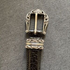 Brighton Black Leather Belt with Silver Buckle